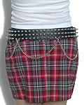 3-row spike & chain belt