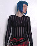 striped black mesh shirt (M)